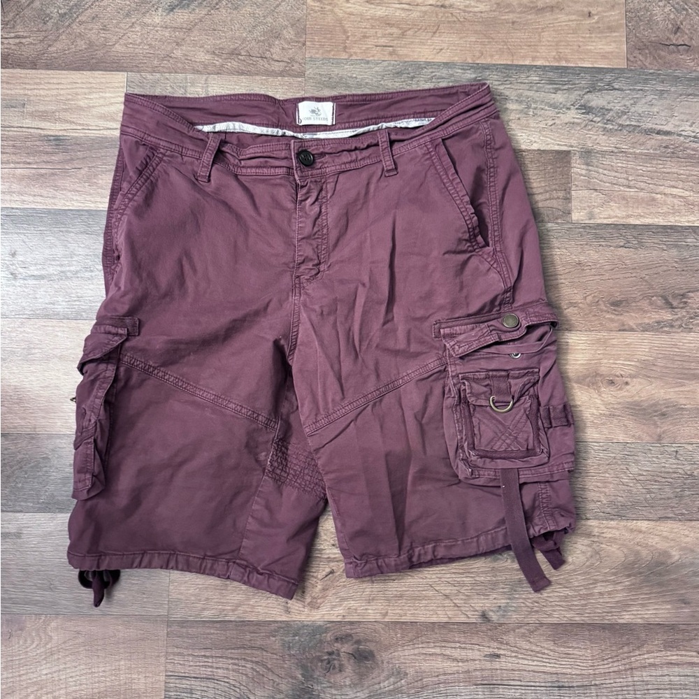 Women's Burgundy Cargo Shorts with Utility Pockets